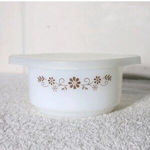 Vintage Dynaware PyrORey  Custard Cup Mini Casserole Dish W Plastic Lid